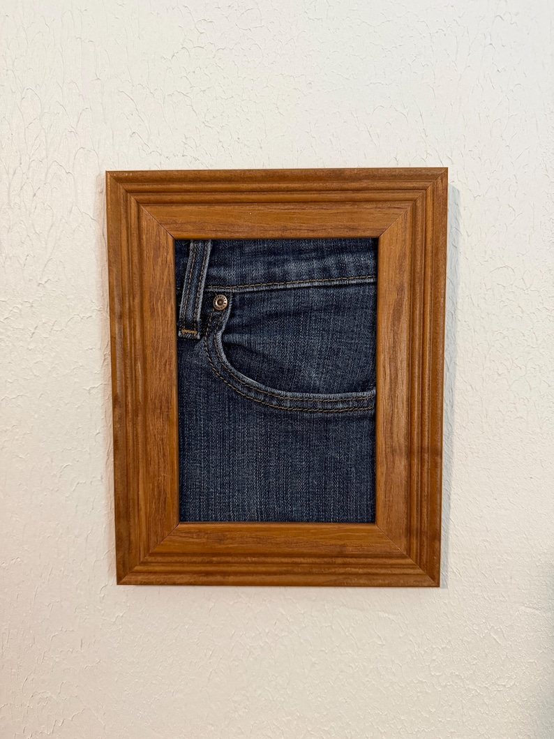 Framed Denim Pocket | Unique Faux Floral Vase, Sunglasses Holder image 6