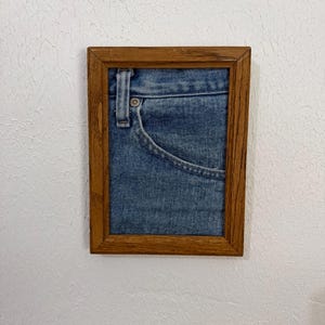 Framed Denim Pocket | Unique Faux Floral Vase, Sunglasses Holder image 5