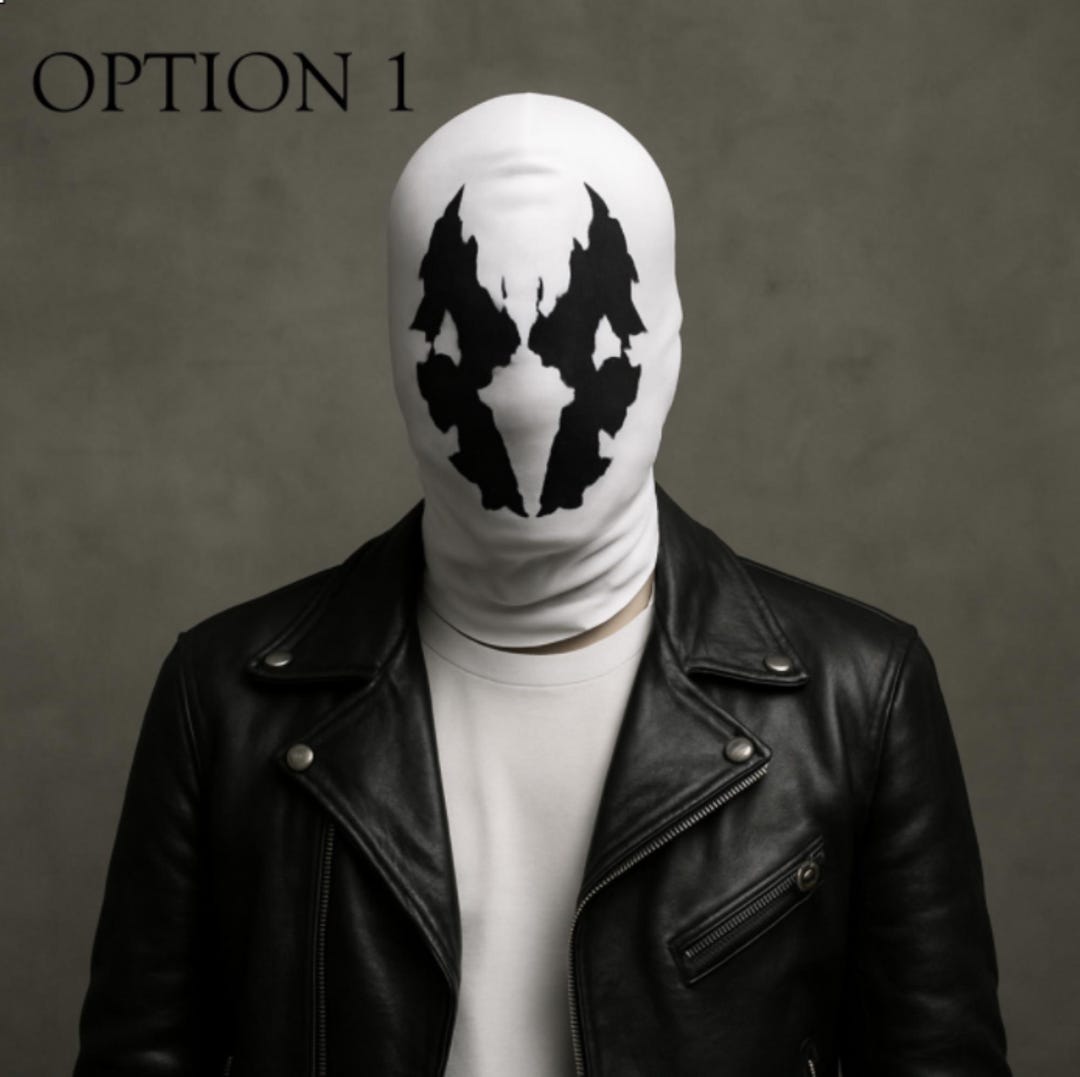 Rorschach Moving Inkblot Mask – Handmade Full Face Cosplay & Costume