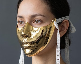 Reflective Half Face Mask for Women, Venetian Masquerade Cosplay