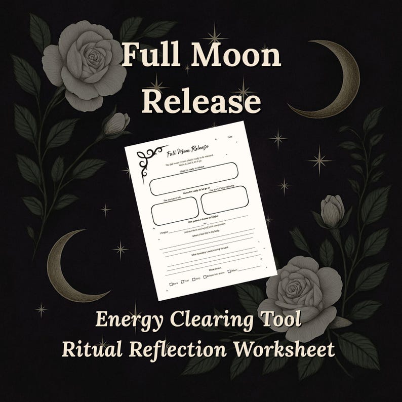 Full Moon Release Examples Full Moon Release Ritual | Gratitude Journaling Worksheet (PDF) - Etsy