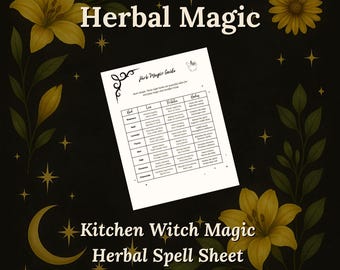 Herbal Magic Spell Pages | Witchcraft Grimoire, Herb Guide (PDF Pattern)