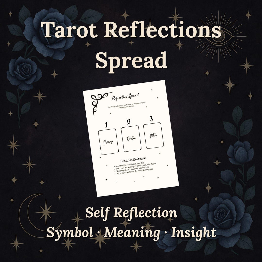 Tarot Reflection Spread Printable | Daily Card Pull Journal Pages ...