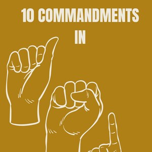ASL 10 Commandments Flashcards: Beige, Sign Language Learning (Digital Download)