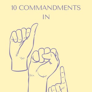 10 Commandments ASL Flashcards: Yellow, Sign Language Learning (Digital Download)