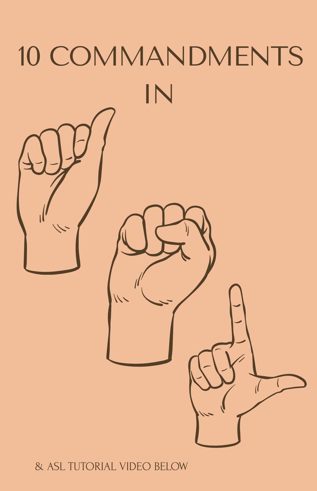 Command Asl Sign ASL 10 Commandments Flashcards: Anthropologie, Learn Sign Language ...