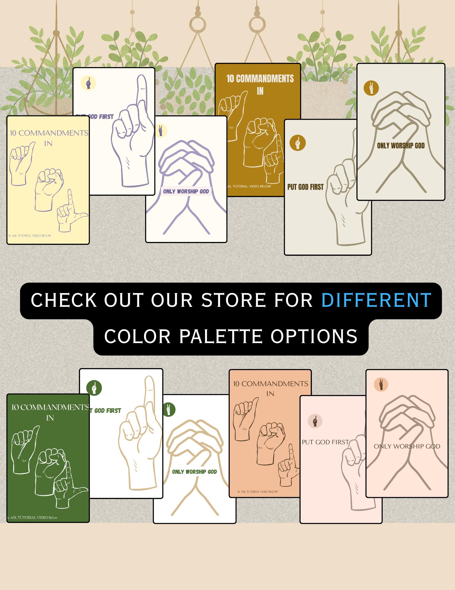 ASL 10 Commandments Flashcards: Anthropologie, Learn Sign Language ...