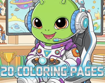 Dibujos para colorear de videojuegos, actividad para jugadores, detalle para fiestas (descarga digital)