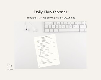 Daily Flow Planner | Printable A4 + US Letter (Digital Download)