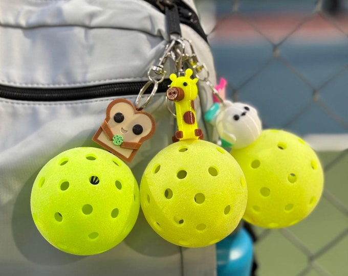 Pickleball Holder:  3D Character, Bag Charm, Pickleball Clip