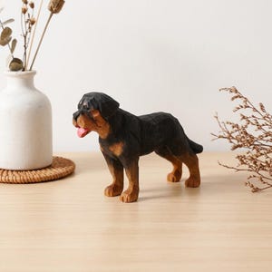 Rottweiler Gift for Dog Lover, Hand Painted Wood Dog, Dog Mom Gift, Father's Day, Pet Memorial Sculpture
