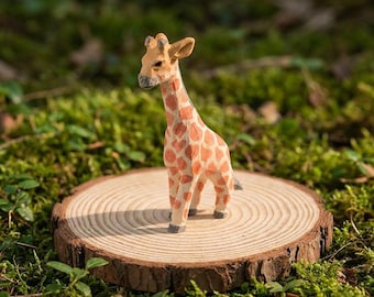 Giraffe Mom and Calf Gift Set, Hand Painted Wood Giraffe, Mother's Day Gift, Animal Lover, Nursery Decor, Nature Gift