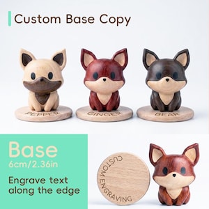 Fuchs Liebhaber Geschenk, Naturholz Fuchs Figur, keine Farbe Holz Kunst, Muttertagsgeschenk, Wald Schreibtisch Dekor Bild 5