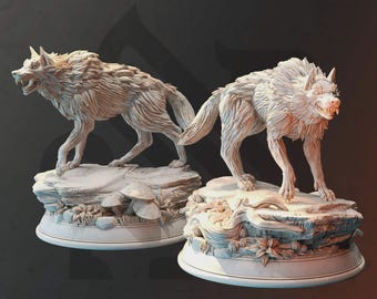 Lobos gigantes do norte - Duas miniaturas - 32 mm 75 mm - DM Stash