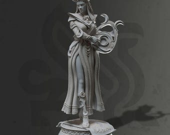 Miniatura de Clériga Elfa Celestial - 32 mm x 75 mm - Glanbeli, a Primeira Grande Luz - DM Stash