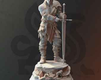 Human Ranger Barbarian Miniature - 32mm 75mm - Lucian Grey - DM Stash