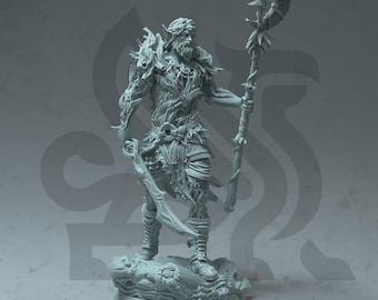Miniatura de Druida Elfo Feérico - 32 mm 75 mm - Aurelion, a Estrela Vespertina - DM Stash