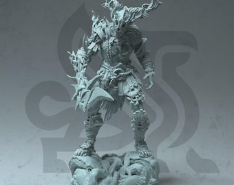 Miniatura de Druida Humano - 32 mm x 75 mm - Treneal, o Resiliente - DM Stash