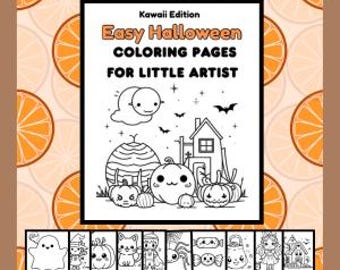 Easy Halloween Coloring Pages for Toddlers (Digital Download)