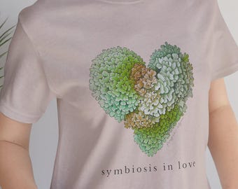 Symbiosis Heart Lichen Botanical Art T-Shirt