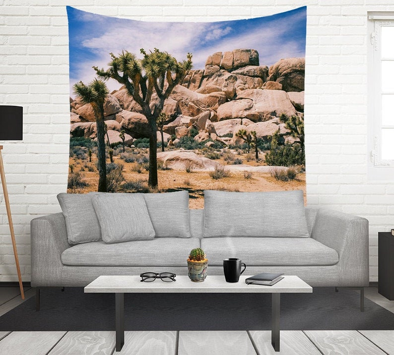 Desert Landscape Tapestry Boho Dorm Room Wall Hanging Joshua Etsy