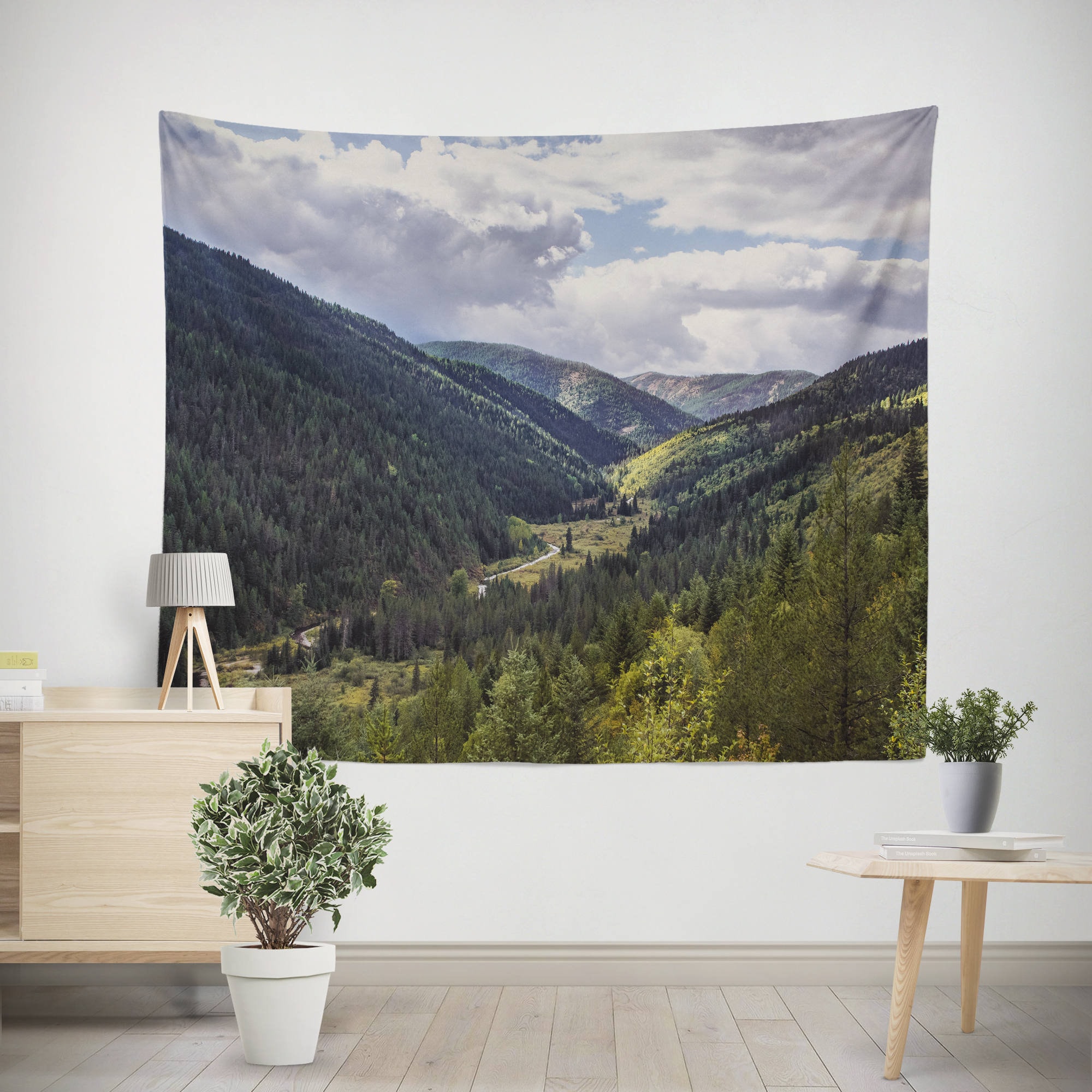 Mountain Valley Wall Tapestry Green Nature Tapestry Scenic - Etsy