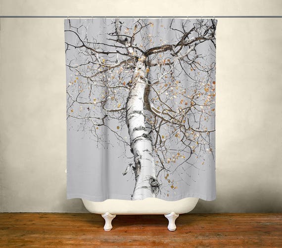 Birch Tree Shower Curtain Birch Forest Decor White Shower Etsy