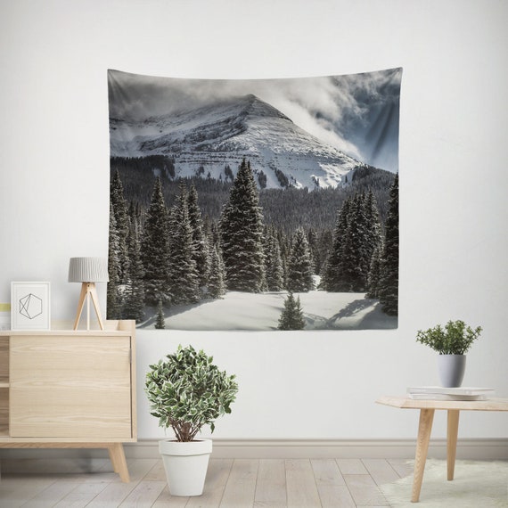 Winter in Colorado Wall Tapestry Snowy Mountain Ski Theme Nature Decor Durango Molas Pass Scenic Landscape Rocky Mountains Skier Gift Etsy