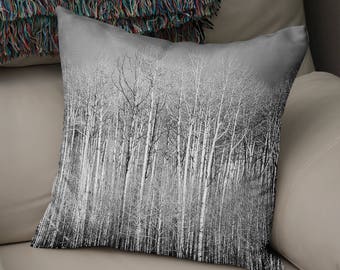 Aspen Forest Throw Pillow – Colorado Home Decor, Minimalist Design