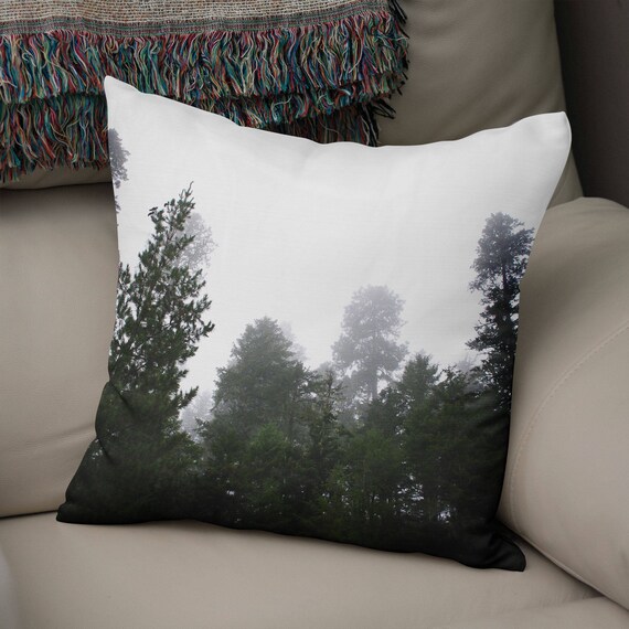 Pine Trees Throw Pillow Forest Pillow Mountain View Throw Pillow Case 16x16
