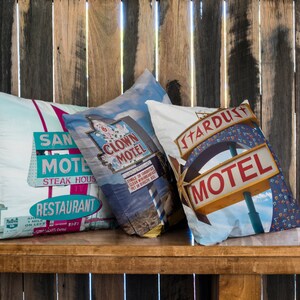 Set of 4 Retro Motel Sign s, Hotel Signage, Travel Theme, Pop Art Americana, Roadside Attraction, Route 66, Gift for Dad, Garage
