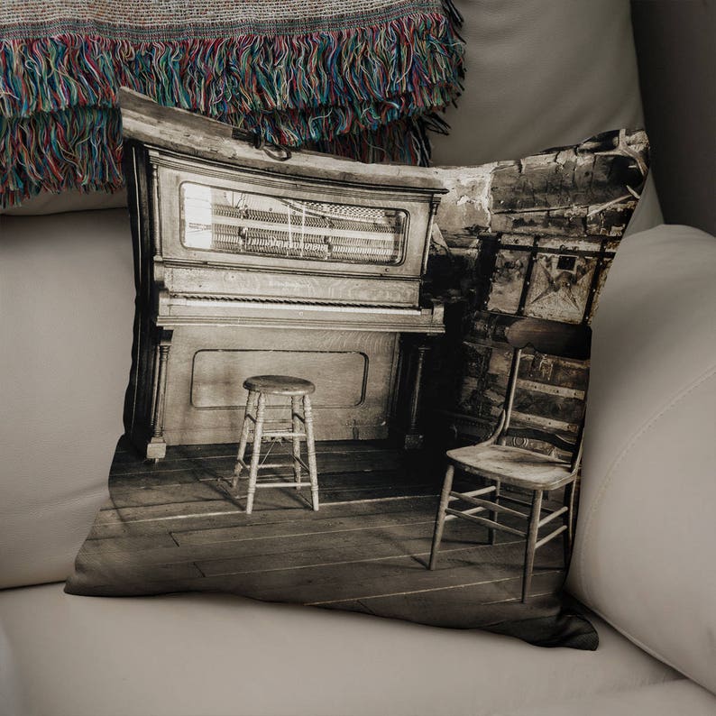 Piano Cabin Rustic Couch Pillow Log Cabin Decor Black and ...
