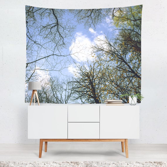 Sky And Trees Wall Tapestry Branches Tapestry Ceiling Tapestry Tree Scenery Trees And Sky Forest And Sky Tapestry Looking Up At Trees