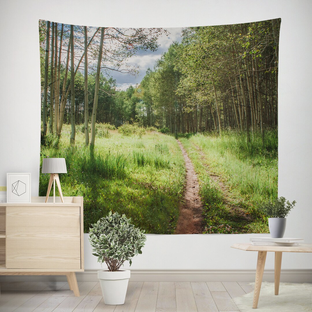 Aspen Forest Tapestry, Utah Hiking Trail, Nature Wall Hanging - Etsy