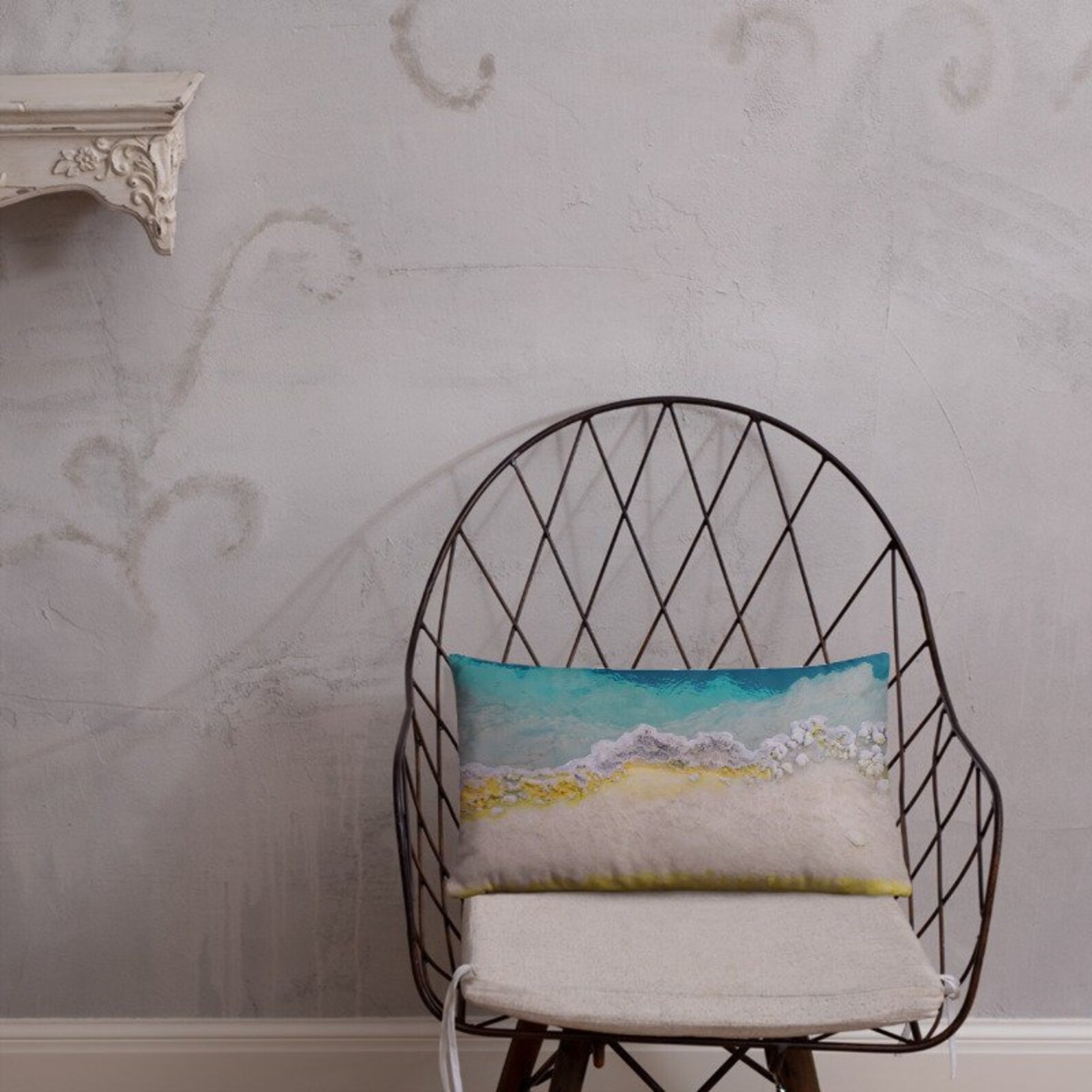 Blue and Yellow Lumbar Pillow Modern Pillow Cover Beautiful Etsy