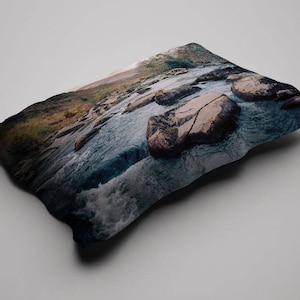 Rocky River Pillow Case, Scenic Pillow Case, Nature Bedroom, King Size Pillowcase, Nature Bedding, Wales Decor, Nature Pillowcase, Man Gift