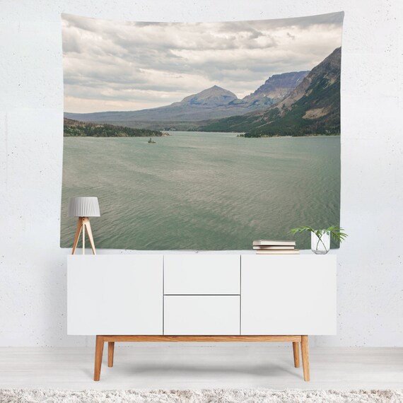 Peaceful Lake Wall Tapestry Relaxing Bedroom Decor Mountain Lake Gifts For Moms Blue Lake Art Large Wall Tapestries Dream Tapestry