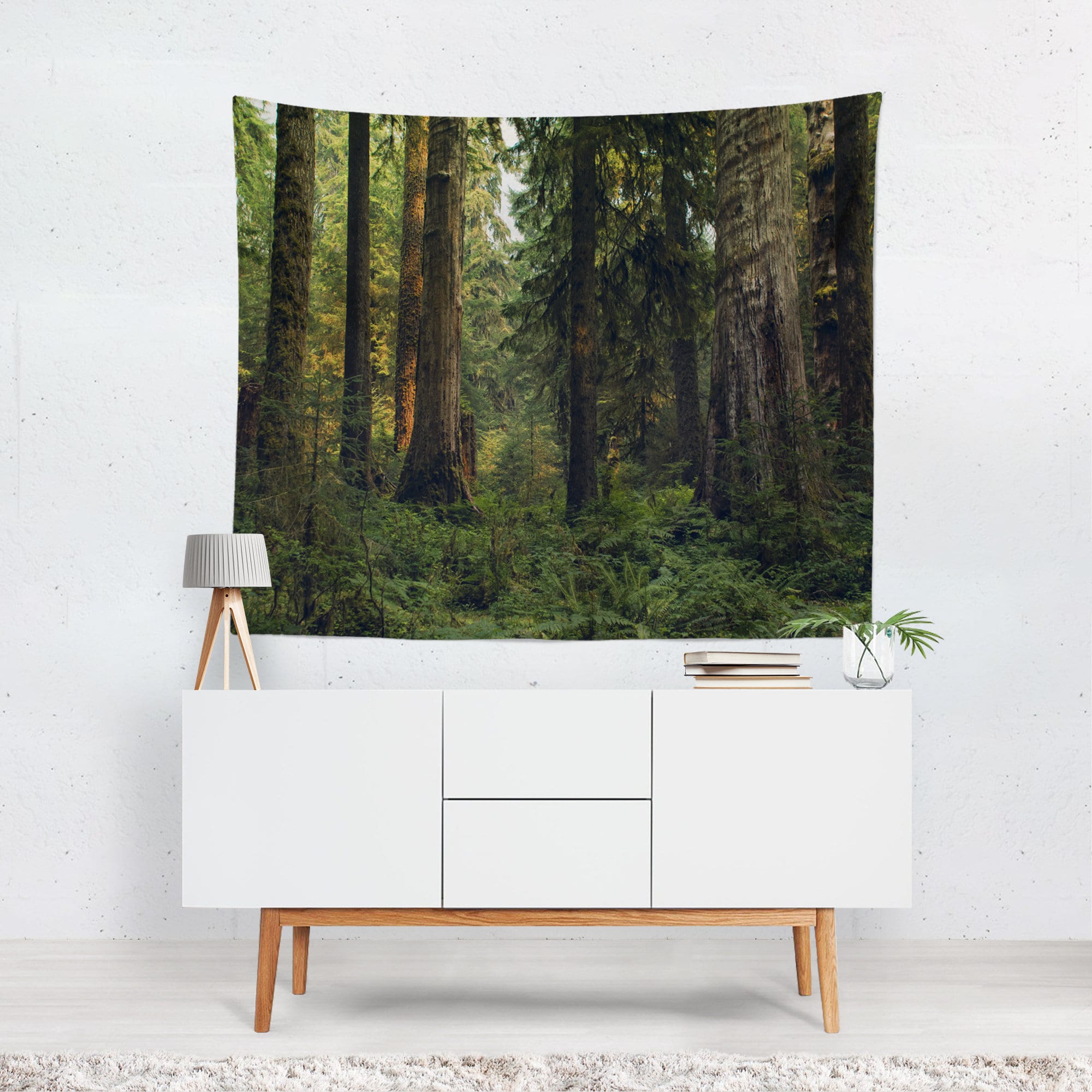 Olympic Rain Forest Tapestry Cedar Trees Wall Hanging Ferns Etsy