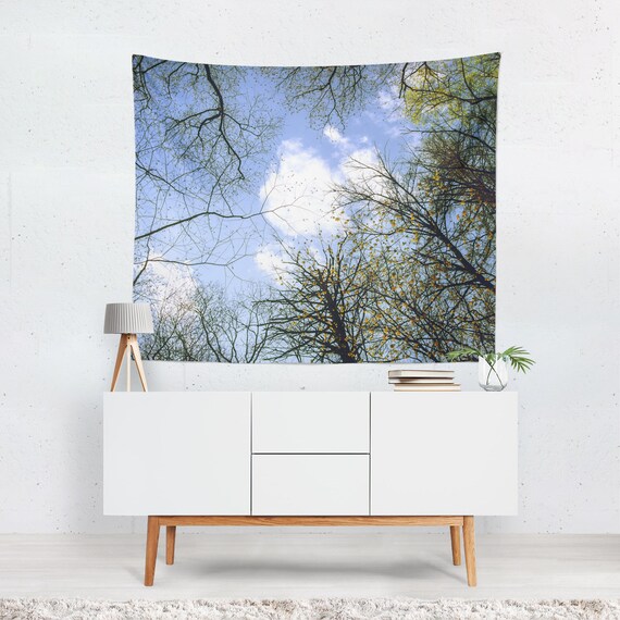 Sky And Trees Wall Tapestry Branches Tapestry Ceiling Tapestry Tree Scenery Trees And Sky Forest And Sky Tapestry Looking Up At Trees