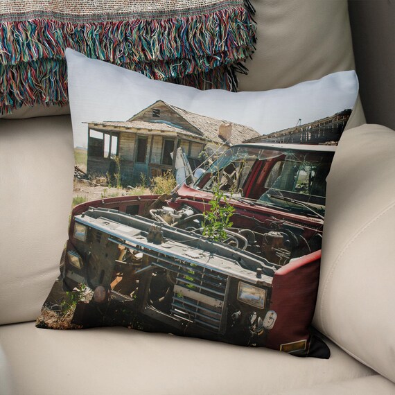 Antique Truck Pillow Rustic Throw Pillow Utah Ghost Town Etsy
