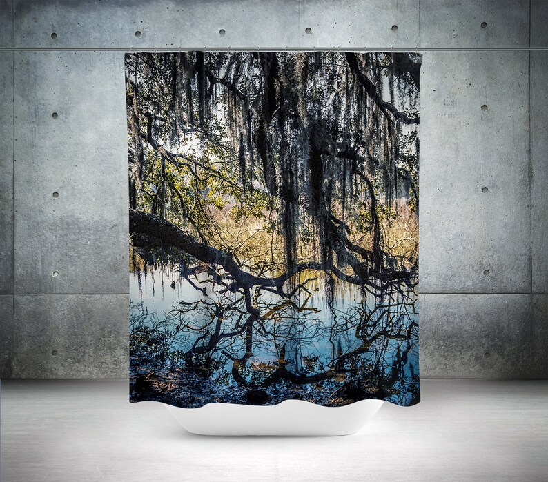 Spanish Moss and Oak Tree Branches Shower Curtain Lagoon Etsy