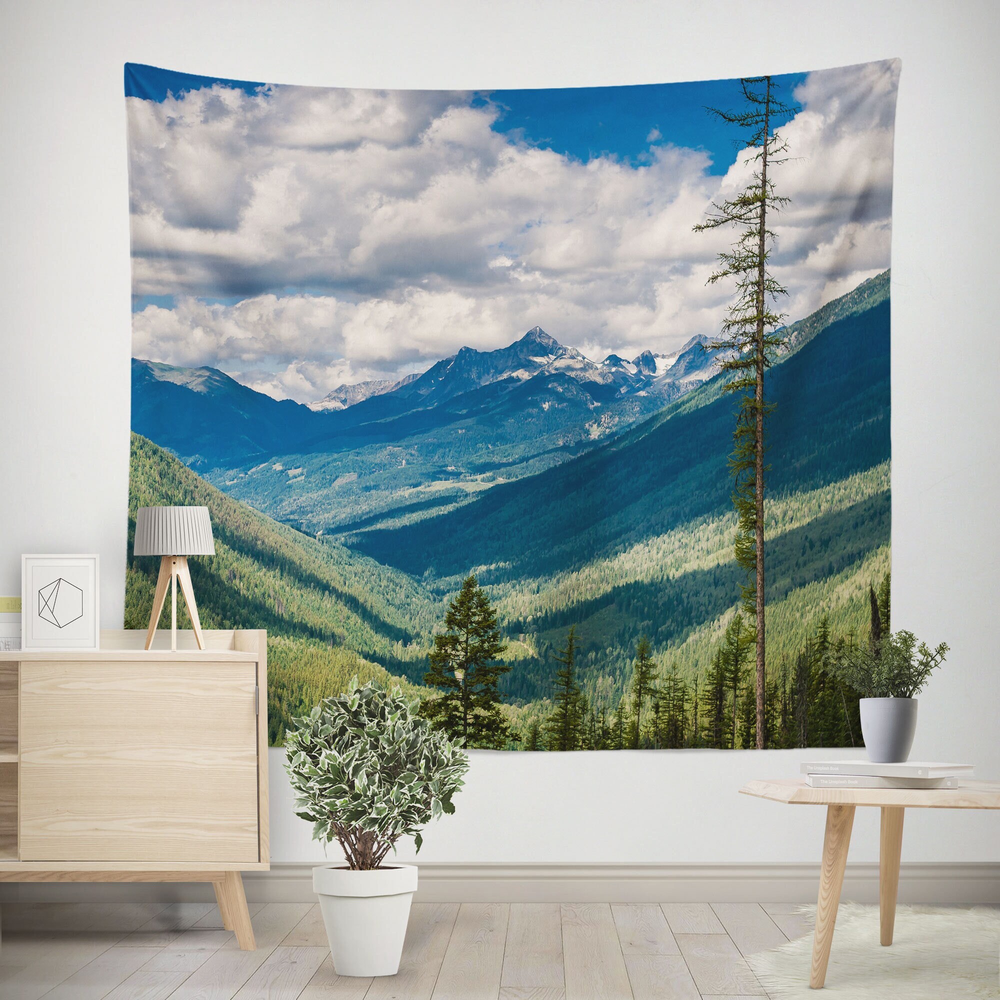 Canadian Rocky Mountains Wall Tapestry British Columbia Pacific