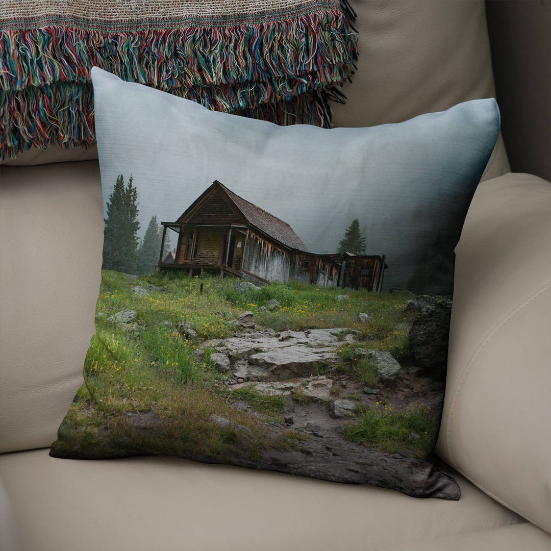 Rustic Cabin Throw Pillow - Mountain Living Room Decor, Rustic Pillow ...