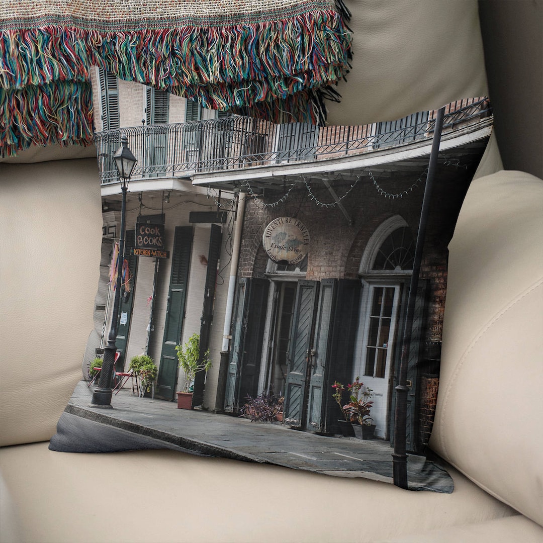 New Orleans French Quarter Throw Pillow 4 Sizes Modern , French Quarter