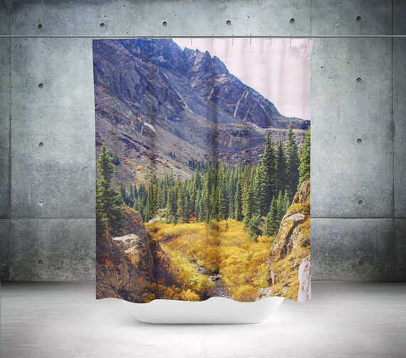 Nature Shower Curtain Colorado Decor Autumn Leaves Image 0
