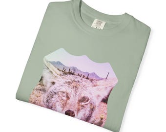 Route 66 Desert Coyote T-Shirt | Southwestern Wildlife Graphic Tee, Unisex