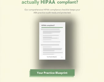 HIPAA Compliance Checklist ABA Therapy Practice PDF | 81-Item Annual Audit | Privacy Security Breach Rule