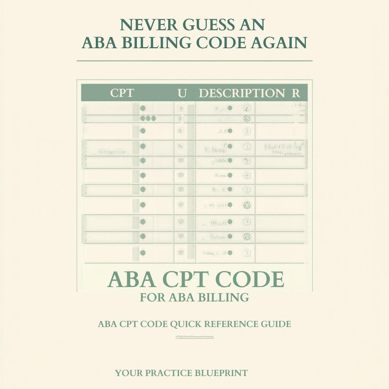Check Aba Code ABA Billing CPT Code Cheat Sheet | 97151-97158 Codes, Modifiers (PDF ...