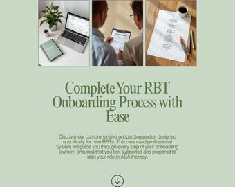 RBT Onboarding Packet | New Hire Checklist, Training Schedule (Word Template)