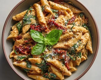 Spinach Tomato Pasta Recipe: Creamy Sun Dried Tomato Sauce (Digital Download)